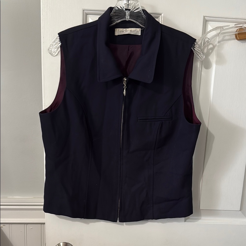 Danielle Martin Navy Sleeveless Vest